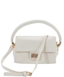 Quilted Small Trendy Handle Crossbody Bag  BA320051 IVORY